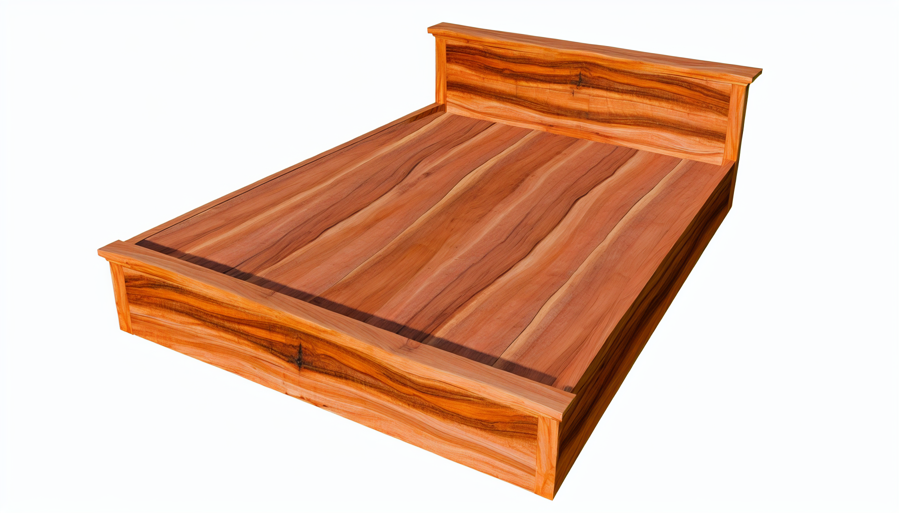 Bitte erstellen Sie ein Bild eines massiven, soliden Holzbett. Das Bett sollte mit exquisiten Details und hohem handwerklichen KÃ¶nnen gefertigt sein. Die Textur des Holzes sollte sichtbar sein, mit feinen Maserungen und Mustern. Die Farbe sollte ein warmes Honigbraun sein, das ein GefÃ¼hl von Komfort und Ruhe ausstrahlt. Insgesamt sollte es ein GefÃ¼hl von Haltbarkeit und Luxus vermitteln.